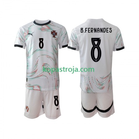 Billiga Fotbollströjor Portugal Bruno Fernandes 8 Barn Borta tröja 2025/26 Kortärmad